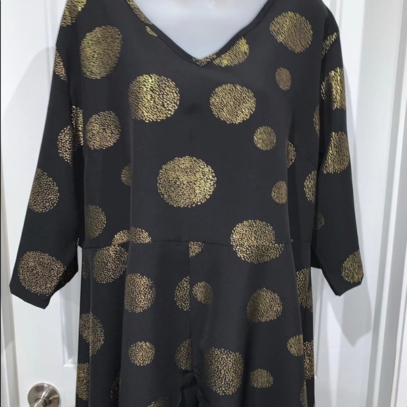 Plus Size Polka Dot Two Layered Hem Dress - Picture 8 of 9